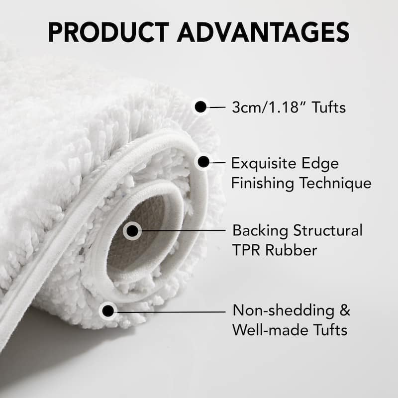 Deconovo Bathroom Rugs, Non Slip Absorbent Shower Bathroom Mat (1 PC)