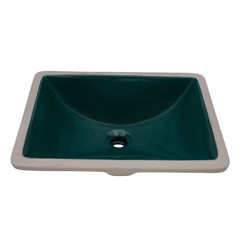 Ruvati 17 x 12 inch Undermount Bathroom Vanity Sink Emerald Green Porcelain Ceramic - RVB0718EG