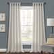 Porch & Den Alsea Burlap Knotted Tab Top Window Curtain Panel Pair - 120"Lx45"W - Light Linen