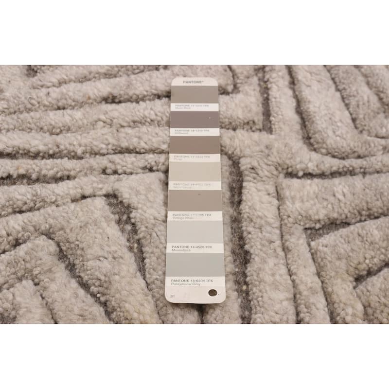 ECARPETGALLERY Hand-knotted Tangier Taupe Wool Rug - 4'2 x 6'3