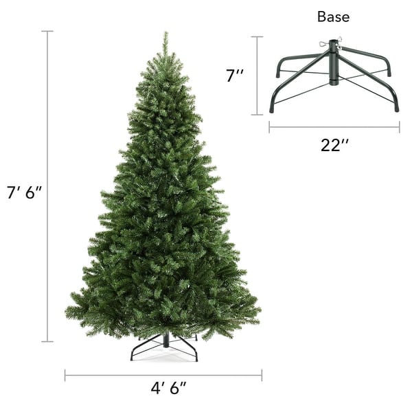 dimension image slide 1 of 4, Realistic Green Spruce Artificial Christmas Tree with Stand
