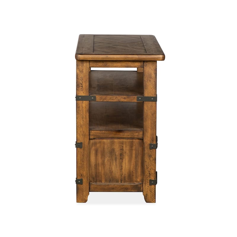 Magnussen Home Chesterfield Farmhouse Timber Rectangular Sofa Table - 50''W x 17''D x 29''H