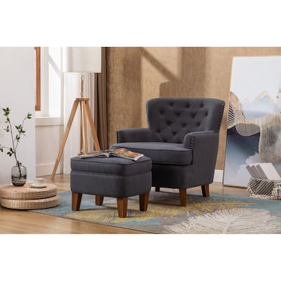 Porthos Home Idir Accent Chair, Fabric Upholstery, Rubber Wood Legs