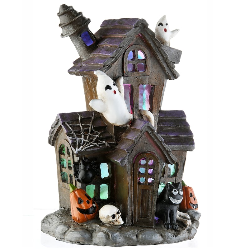 National Tree Company Halloween Pre-Lit Haunted House Decoration, LED Lights, 6 Inches - 6 in