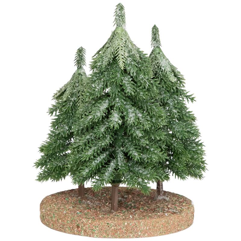 Icy Downswept Pine Trio of Trees Christmas Decoration - 8" - Unlit