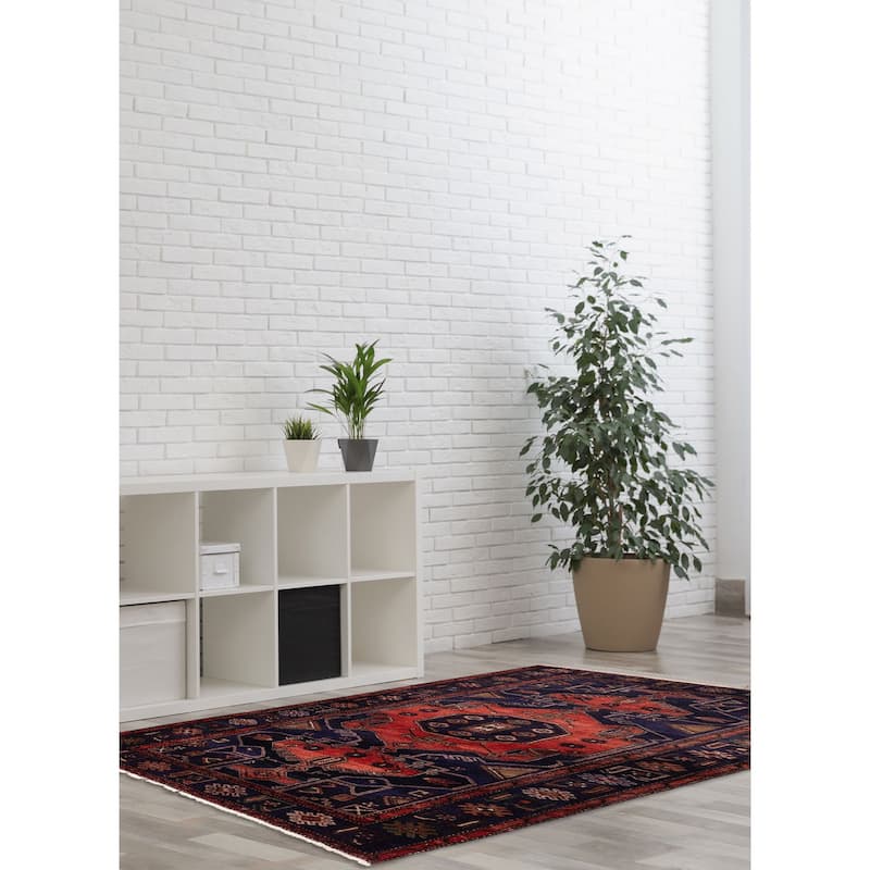 ECARPETGALLERY Hand-knotted Konya Anatolian Navy Wool Rug - 4'5 x 6'9