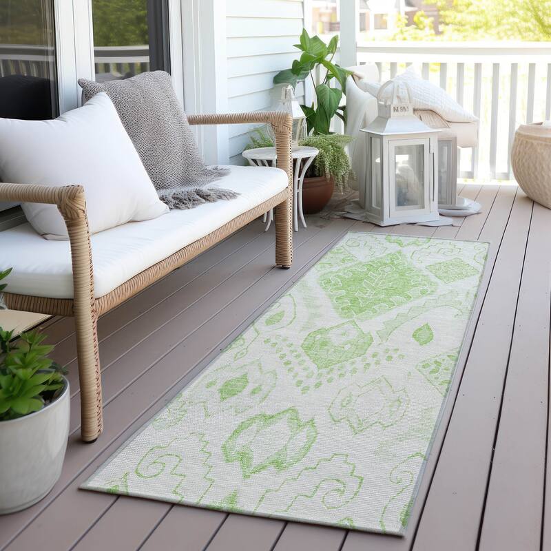 Machine Washable Indoor/ Outdoor Chantille Global Boho Rug - Aloe - 2'3" x 7'6"