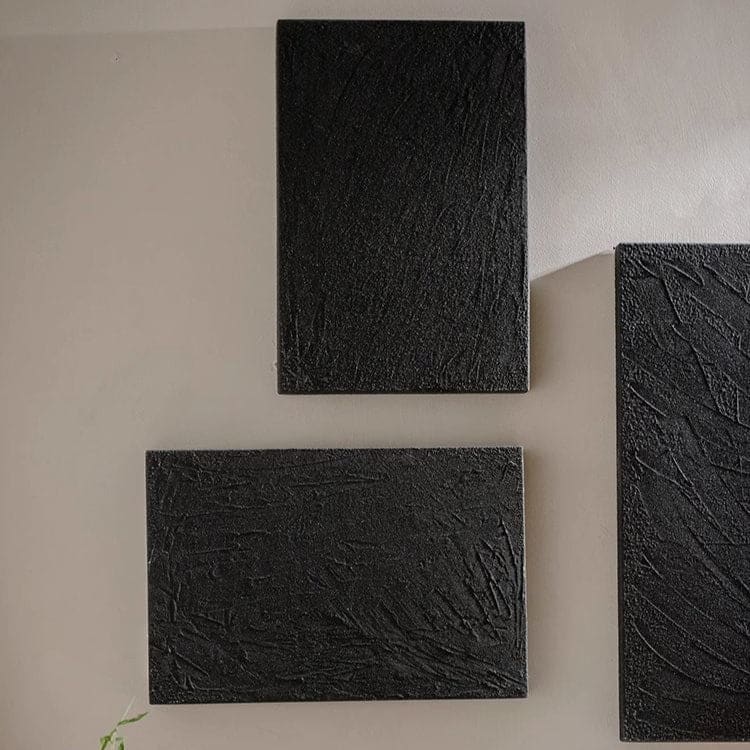 RusticReach Black Textured Wall Art