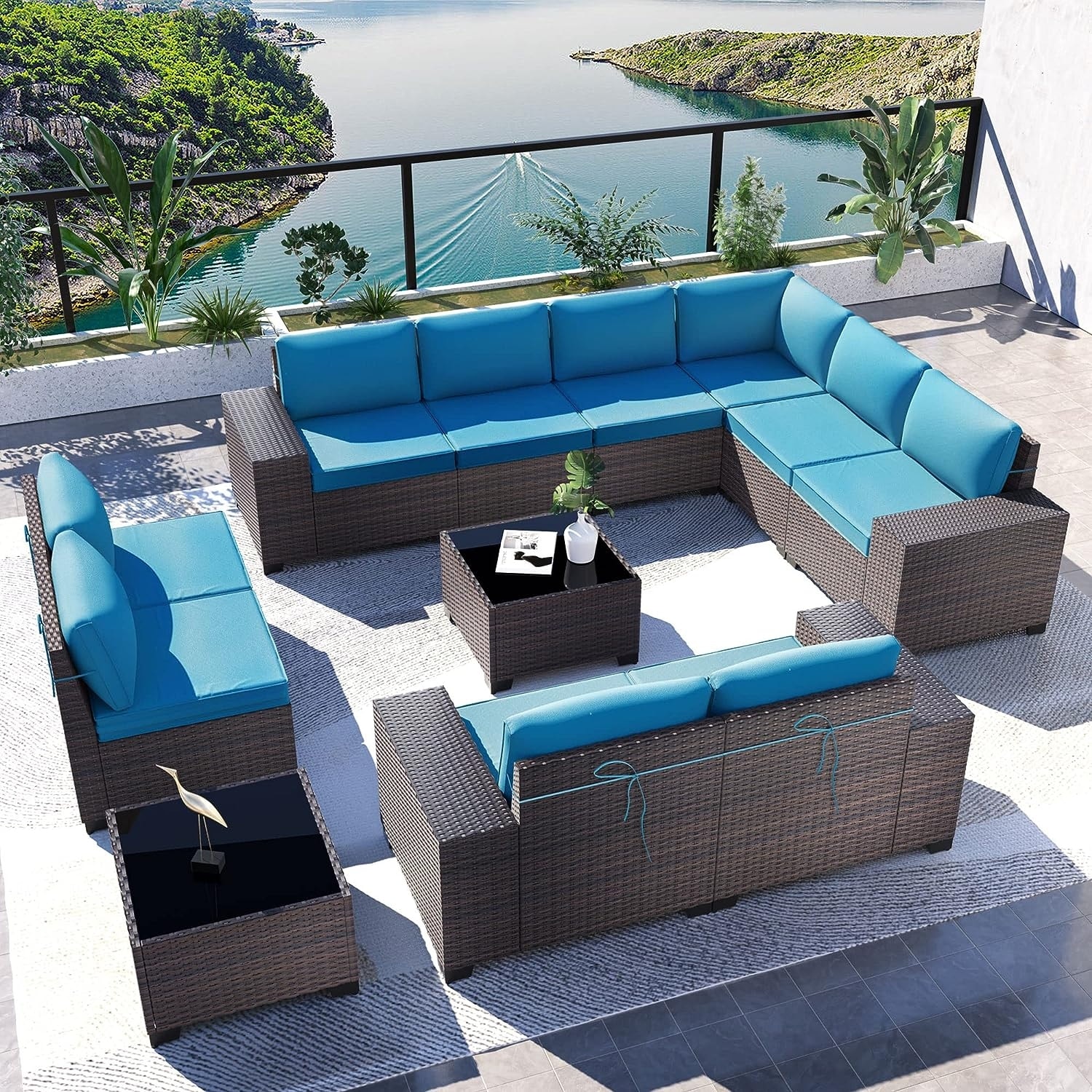 12 piece rattan garden furniture store