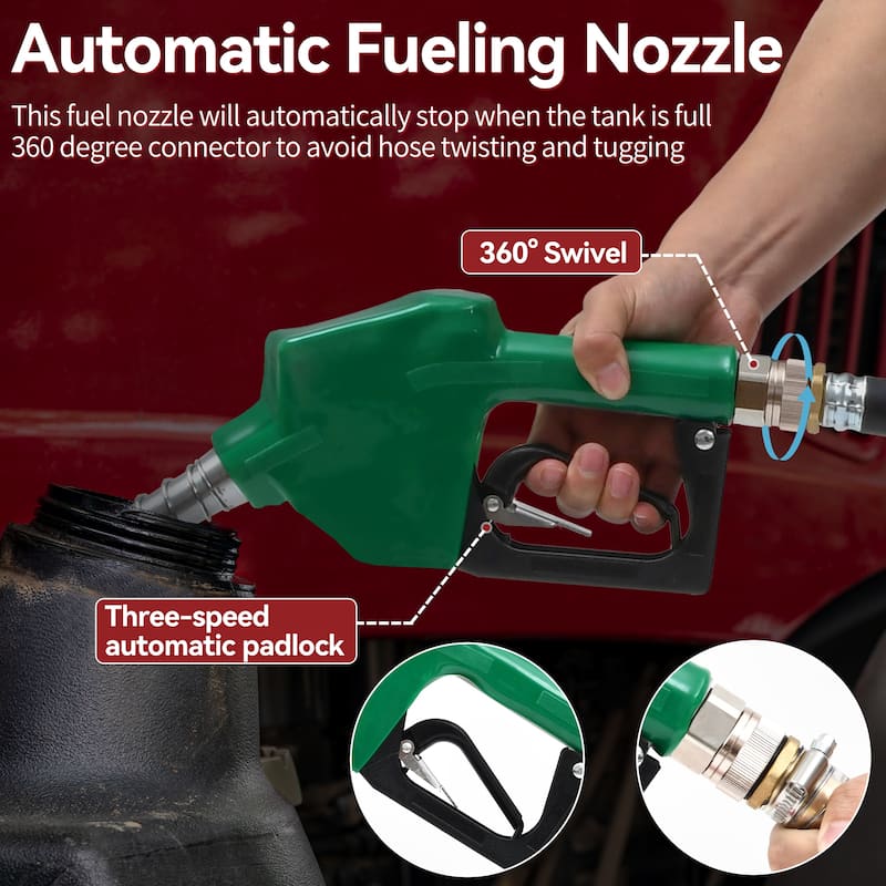 26 Gallon Fuel Caddy Fuel Storage Tank Gasoline Diesel & Electric Pump - Red