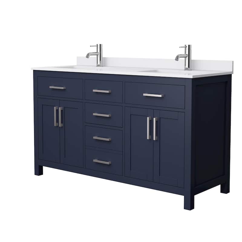 Wyndham Collection Beckett 60" Free Standing Double Basin Vanity Set