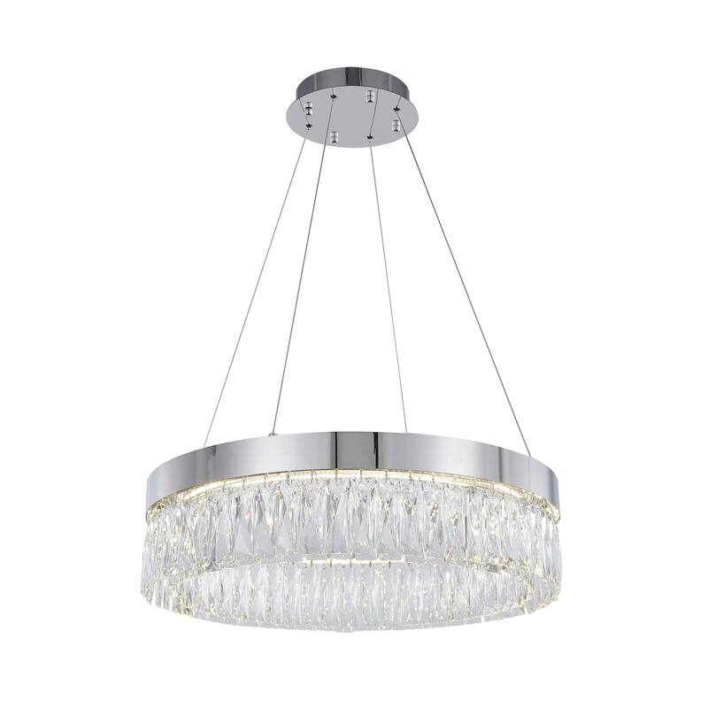 Crystal Chandelier - Baroque Style Lighting, Chrome Finish, Ceiling Light Fixture for Dining Room - 6