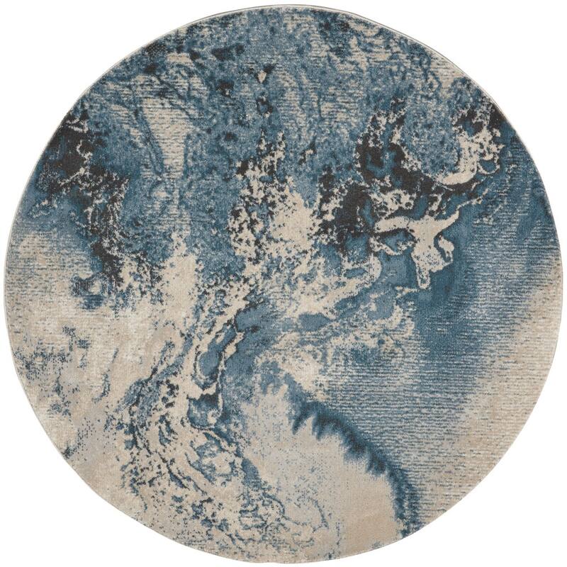 Power Loomed Geometric Abstract Modern Stain Resistant Area Rug - 46' X '46' X '0.5