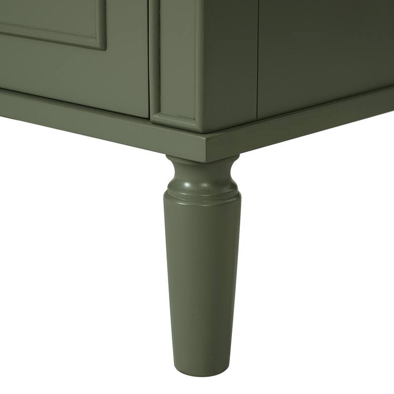 30" Ceramic Sink Bathroom Vanity with Gold Handles, Soft-Close Storage & Space-Saving Design