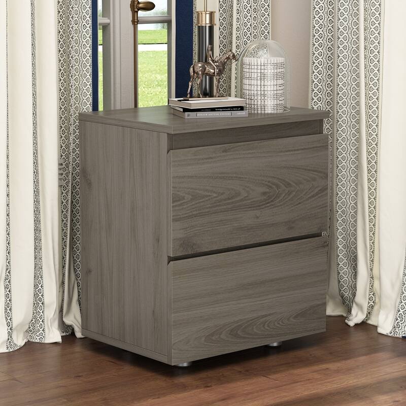 Premium 2-Drawer Nightstand 3 Colors Bedside Table by Kerrogee End Table