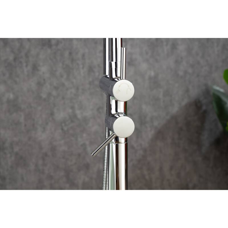 Single Handle Floor Mounted Tub Faucet Chrome