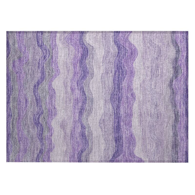 Machine Washable Indoor/ Outdoor Ombre Stripes Chantille Rug