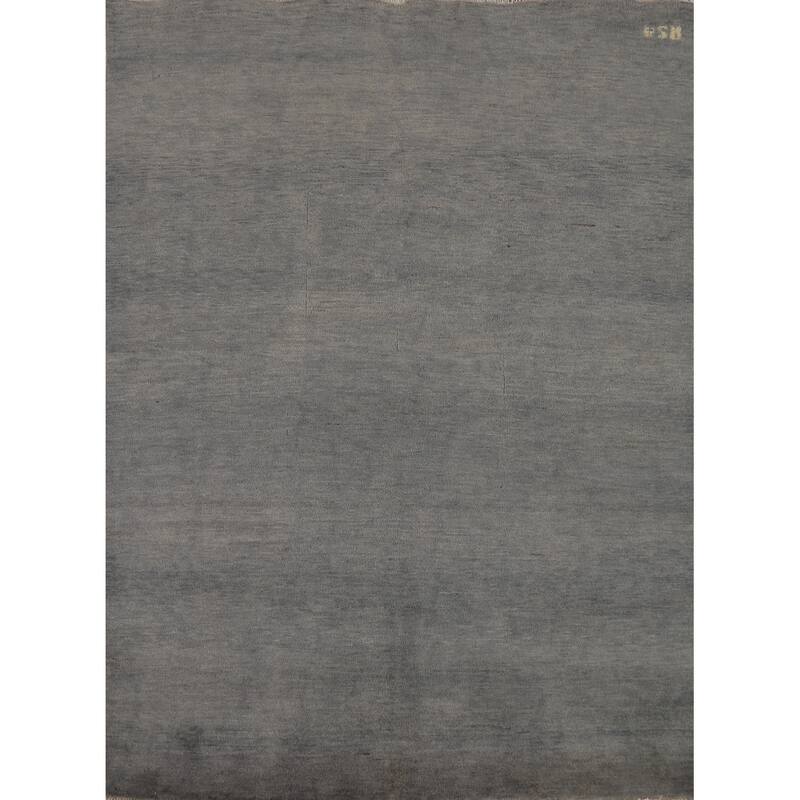 Gray Gabbeh Modern Area Rug Handmade Wool Carpet - 4'9" x 6'4"