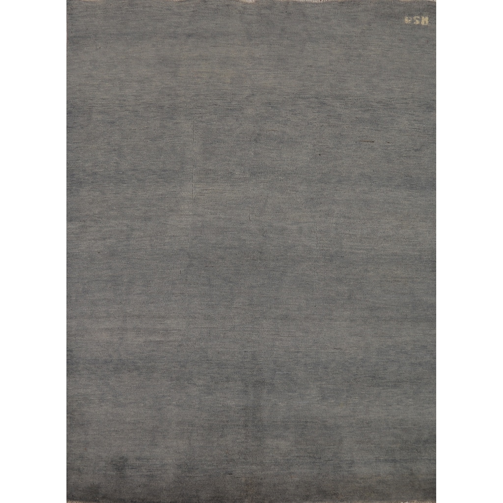 Gray Gabbeh Modern Area Rug Handmade Wool Carpet - 4'9" x 6'4"