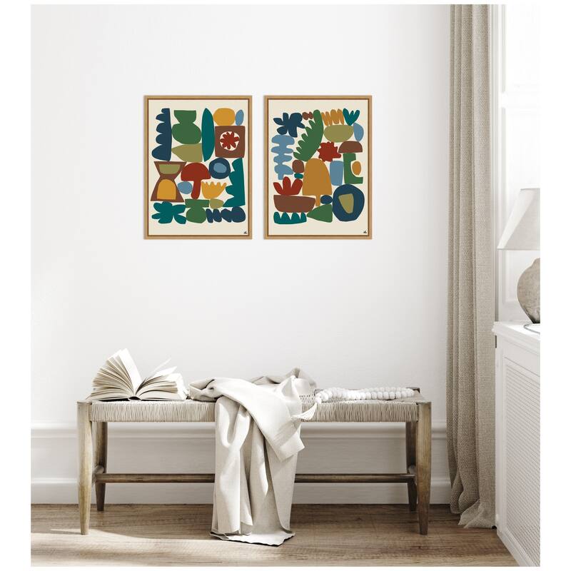 Kate and Laurel Garden Song 2 Piece Framed Canvas Wall Art Set by Kelly Knaga