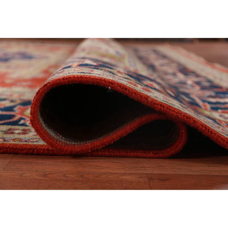 Orange Medallion Heriz Serapi Large Rug Hand-Knotted Wool Carpet - 11'8" x 15'3"