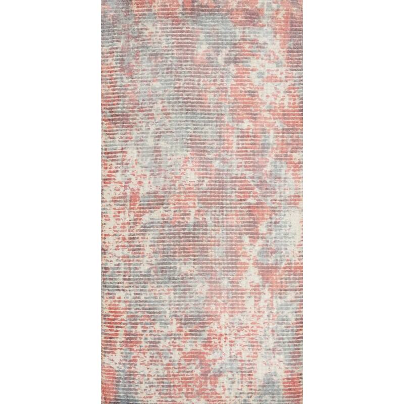 Hand Knotted Oriental Viscose Silk Carpet Modern All-Over Oranges & Rust Abstract Area Rug - 4' 0'' X 2' 0''