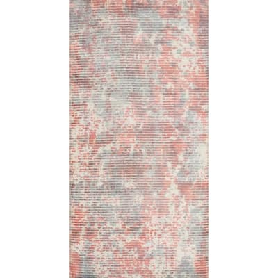 Hand Knotted Oriental Viscose Silk Carpet Modern All-Over Oranges & Rust Abstract Area Rug - 4' 0'' X 2' 0''