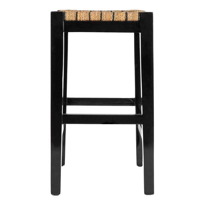 Willowbrook Wood and Seagrass Backless Counter Stool