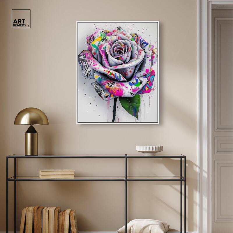 Graffiti Rose Canvas by Art Remedy