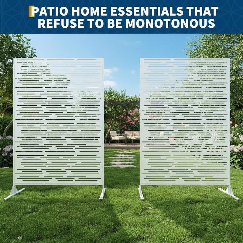 70" H Decorative Metal Garden Fences, Rust-Proof Scroll Design