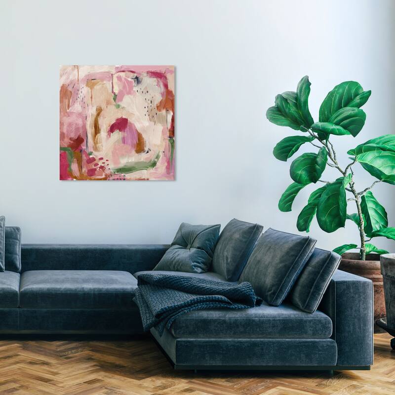 Wynwood Studio Canvas Abstract Fruit Cascade Pink and Light Pink Modern & Contemporary Wall Art Canvas Print - 30 x 30