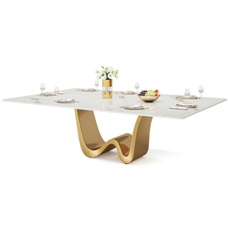 Modern Large Sintered Stone Kitchen Dining Table for 6-8 - Bed Bath ...