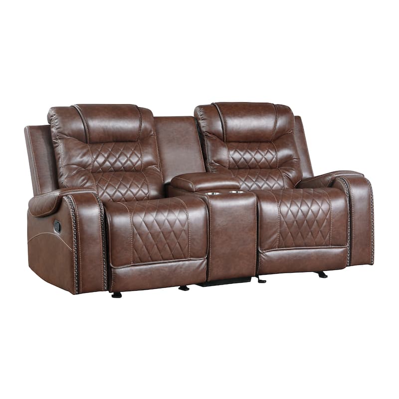 Lenci Double Glider Reclining Loveseat - Brown