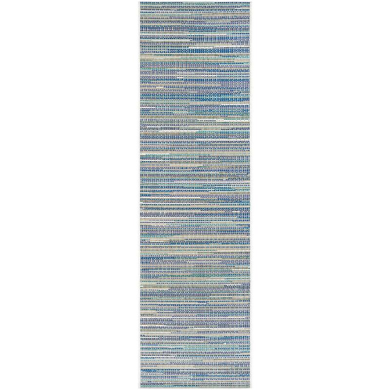 Samantha Cannes Azure Blue Ivory Indoor Outdoor Area Rug - 2'3" x 11'9" Runner