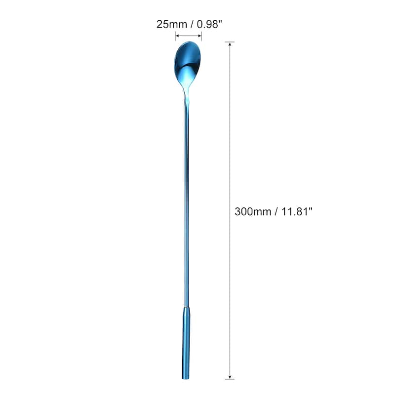 Long Handle Mixing Stirring Spoon for Mixing, 300mm/11.81" Length - Blue