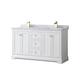 Option White / White Carrara Marble Top / Brushed Gold
