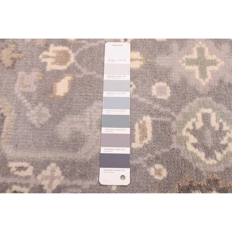ECARPETGALLERY Hand-knotted Royal Oushak Grey Wool Rug - 2'6 x 12'0