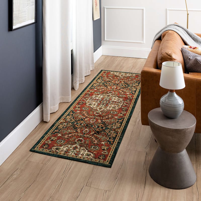 Mohawk Home Bilpass Ornamental Medallion Area Rug - 2' 6" x 10' - Red - Runner