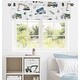 preview thumbnail 2 of 4, Construction Truck Collection Window Curtain Valance - Grey Yellow Black Blue and Green Transportation