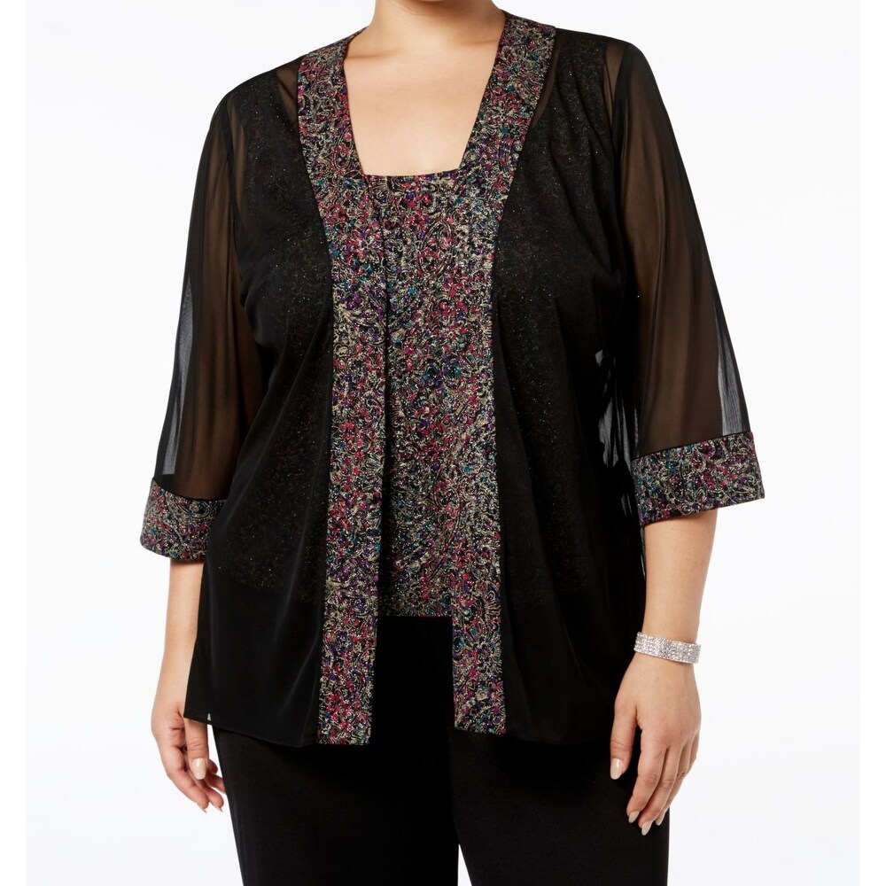 alex evenings twin sets plus size