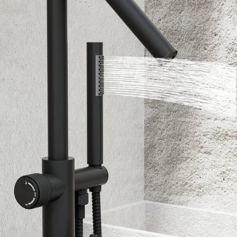 Modland 46''H Outdoor Shower System 316 Stainless Steel Thermostatic Freestanding Poolside Faucet with Swivel Spout - 46'' H