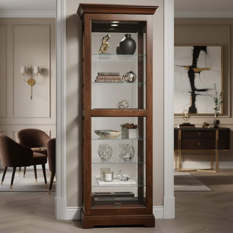 Howard Miller Martindale Brown Wood 7-shelf Curio Cabinet - Brown