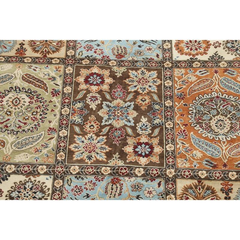 Vegetable Dye Garden Design Heriz Serapi Oriental Area Rug Handmade - 7'11" x 9'8"
