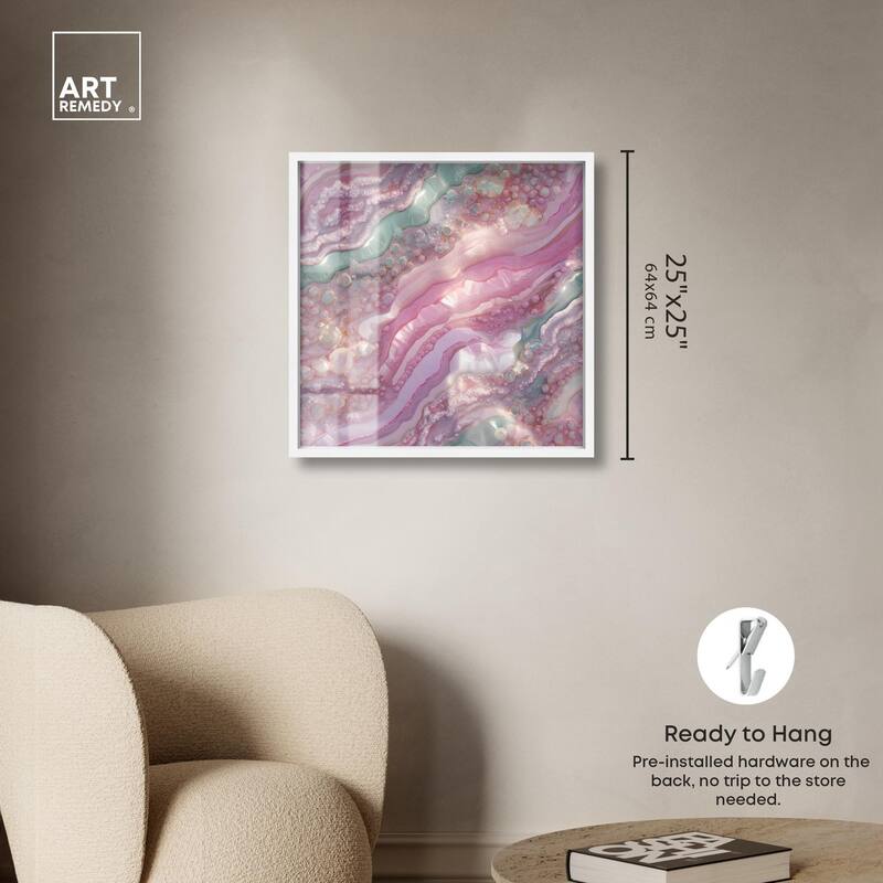 Pink and Mint Crystal I Shadowbox by Art Remedy
