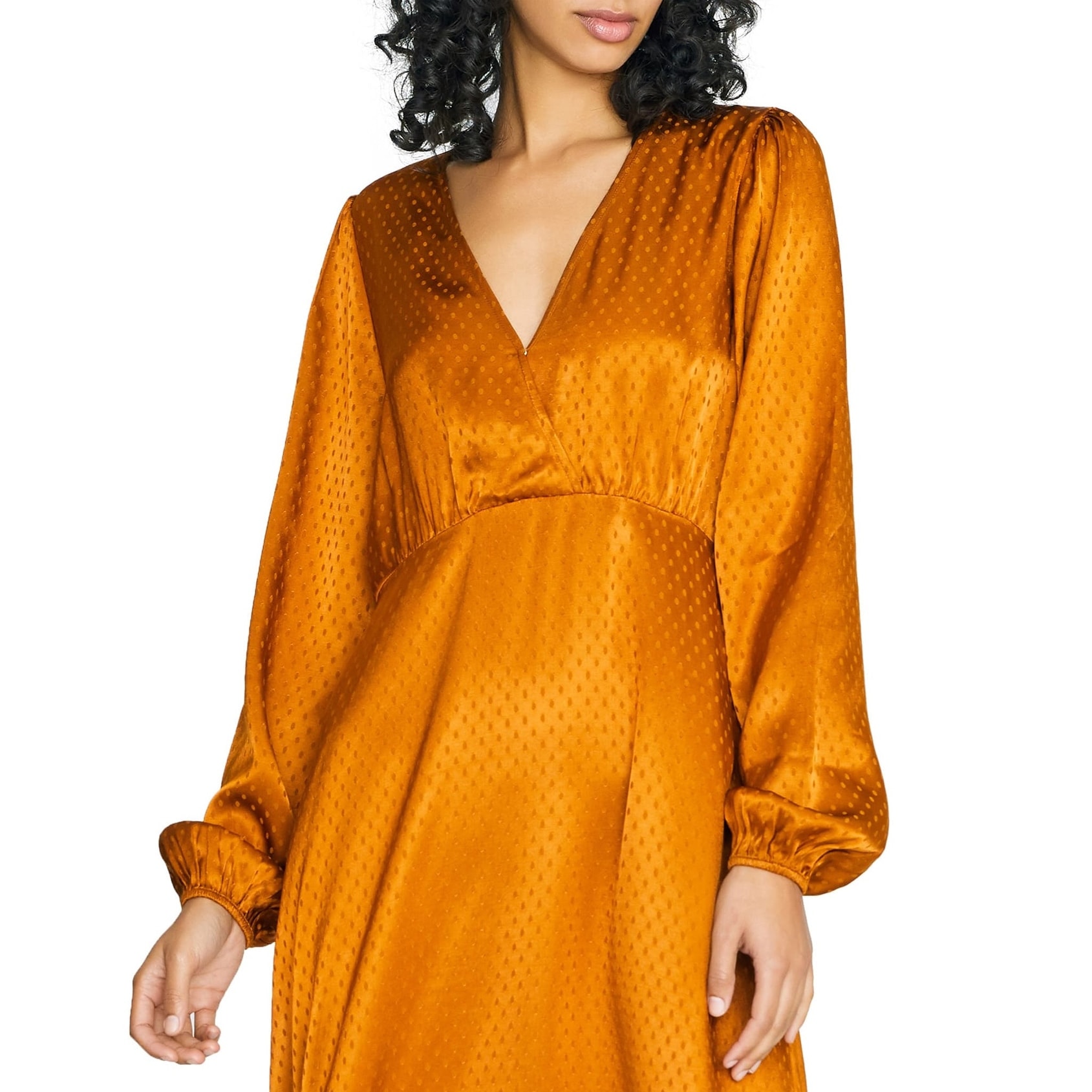 Sanctuary Women's Polka Dot Long Sleeve V Neck Below the Knee Fit Flare  Dress Yellow Size 2 - Bed Bath & Beyond - 40582879