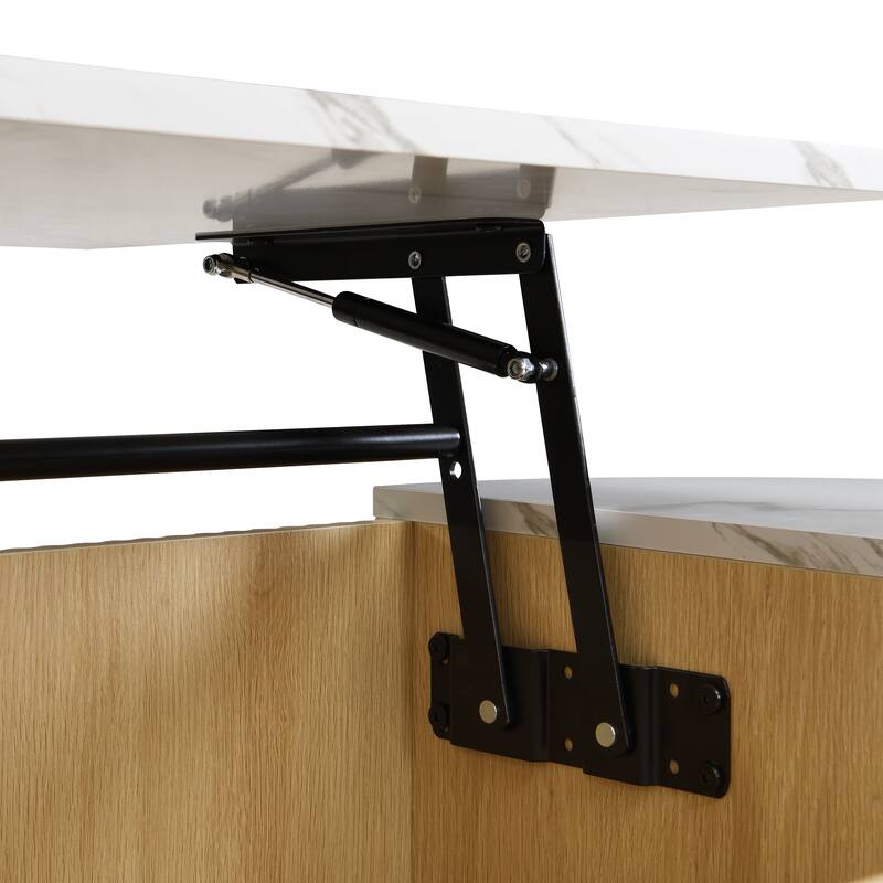 Scott Living - Nova Modern Lift-Top Coffee Table with Sliding Doors, Large Drawer, and Smart Storage Design