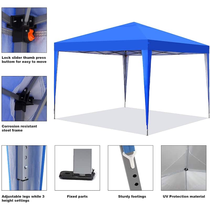 Ainfox 10x10ft Outdoor Pop Up Canopy Tent with 4 Removable Sides and Carrying Bag