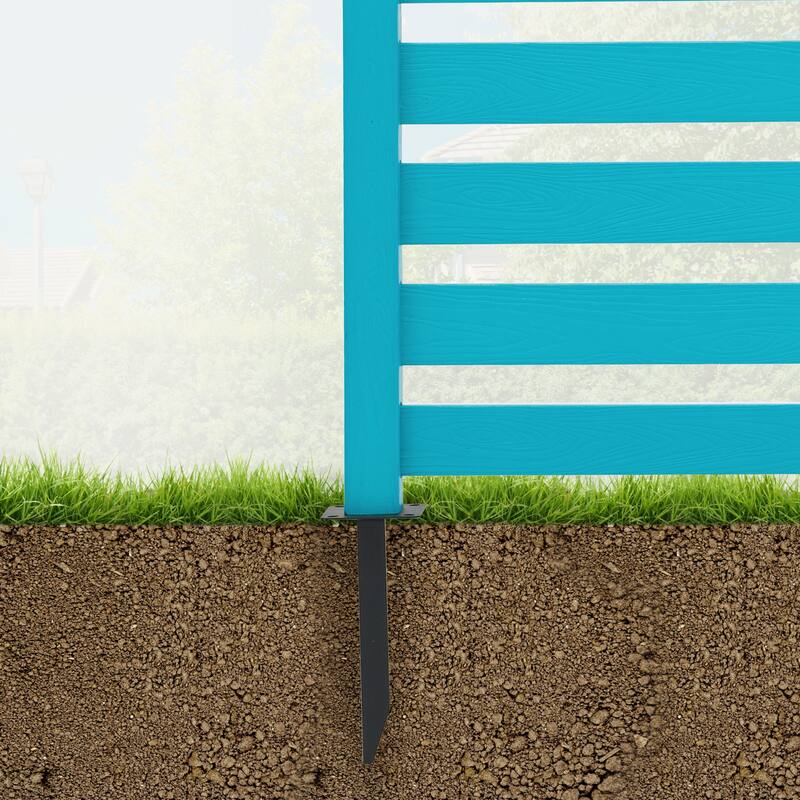 LUE BONA 38 in. x 46 in. Garden Fence Panels Outdoor 2 Panels Recycled Plastic Privacy Air Conditioner Fence