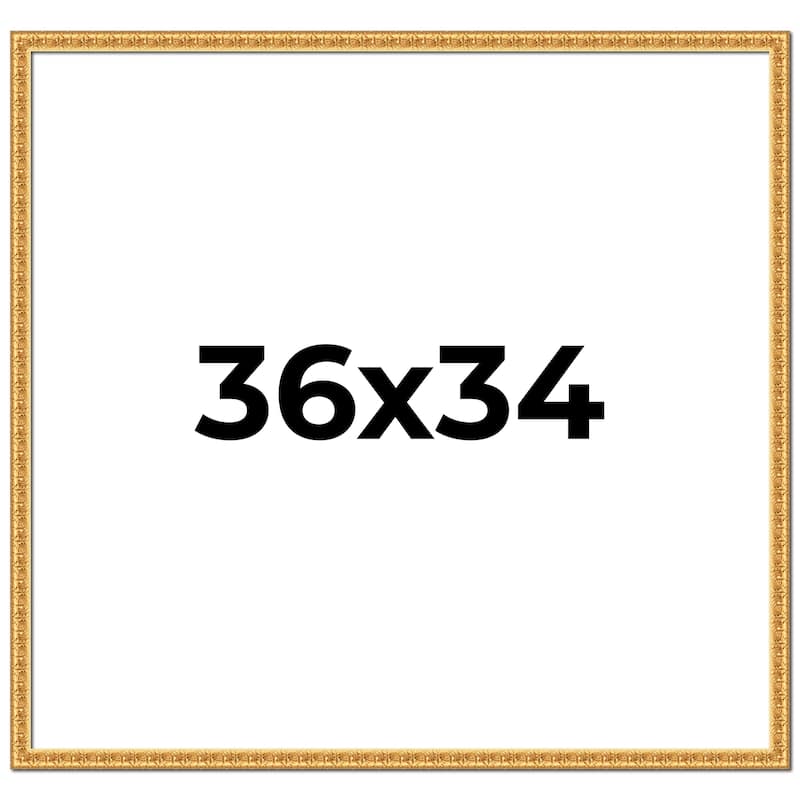 36x34 Frame Gold Real Wood Picture Frame Width 1 inches | Interior
