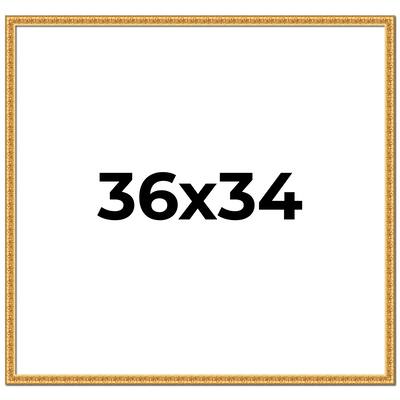 36x34 Frame Gold Real Wood Picture Frame Width 1 inches | Interior